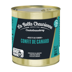 Confit De Canard (Duck Confit) in 800g tin contains 2/3 duck legs. La Belle Chaurienne brand.