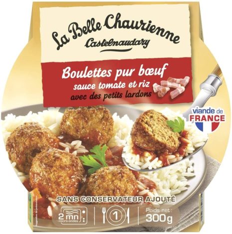 La Belle Chaurienne Boulettes Pur Boeuf - Beef Meatballs With Rice Ready Meal