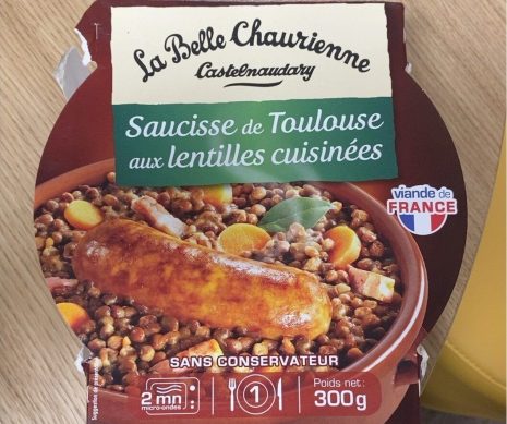 Saucisse De Toulouse AIx Lentilles La Belle Chaurienne