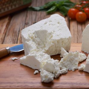 Roussas PDO Feta Cheese (900g) - award winning Greek feta cheese in 900g block.
