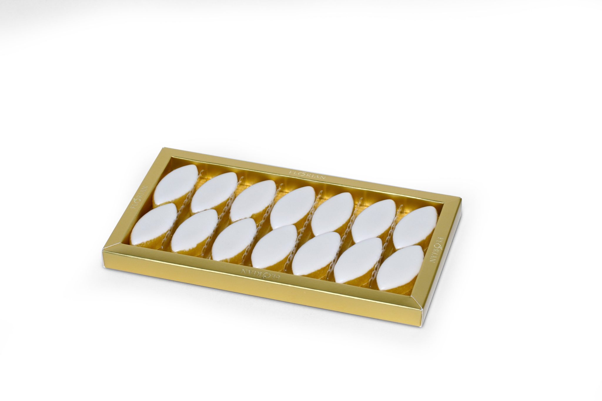 Box of 14 calissons prepared by Confiserie Florian in Nice, Provence Cote d'Azur