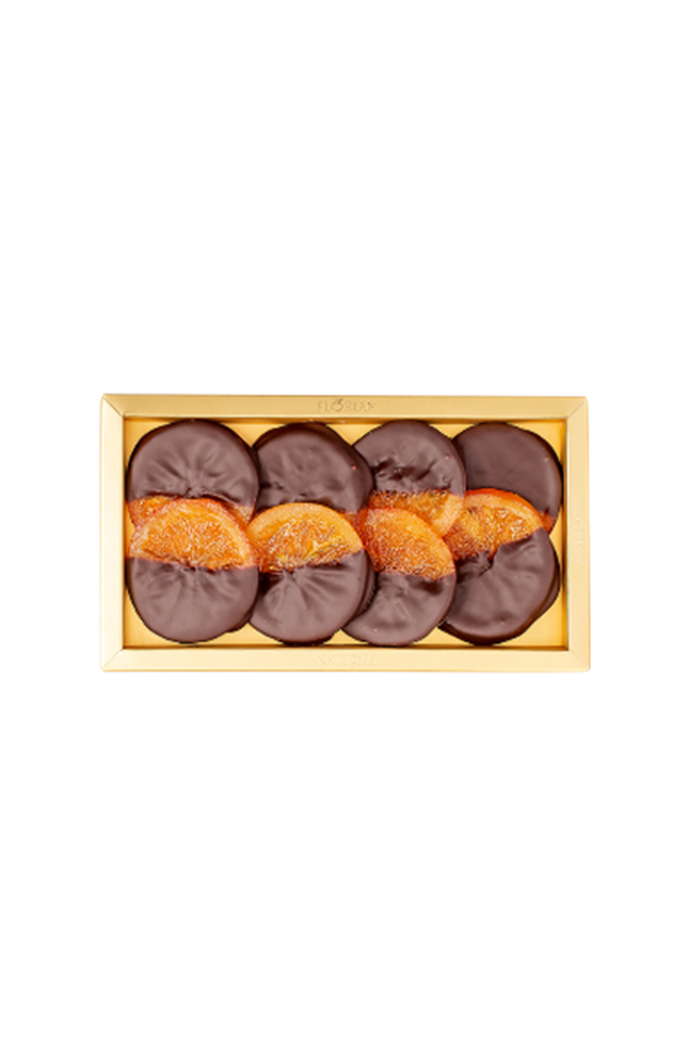 Florian - Candied Orange Segments Coated In Fine Dark Chocolate (Gift Box 8 Chocolates)