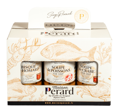 Perard Soup Gift Set Containing Two Fish Soups, Two Crab Soup And Two Lobster Soup