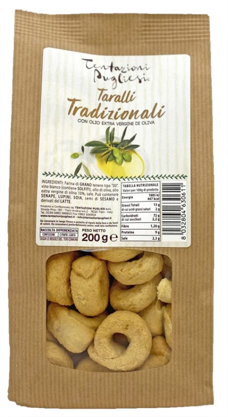 Classic Puglian Taralli With Extra Virgin Olive Oil (200g)
